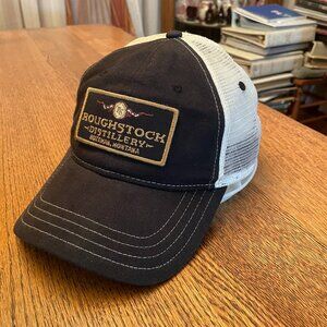 Men's Roughstock Distillery Bozeman Montana Black/White Snapback Trucker Hat Cap